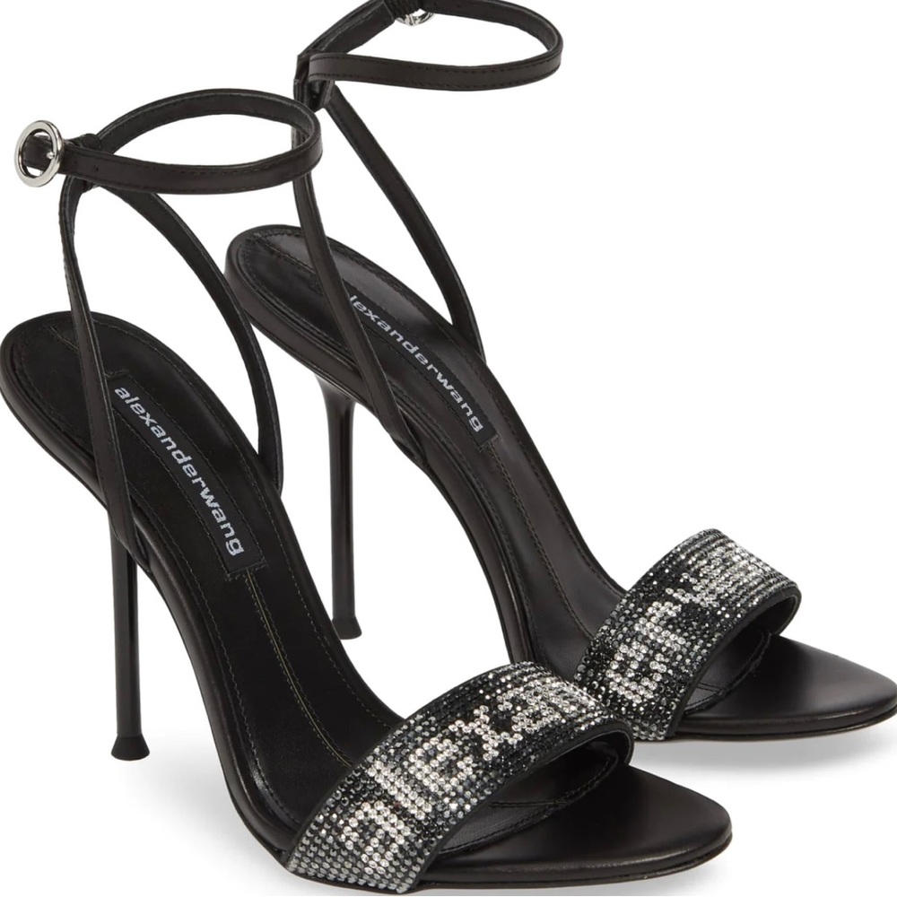 Alexander Wang Jane Crystal Logo Sandals